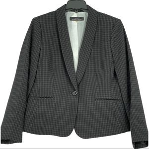 Tahari Arthur S Levine Women’s Checkered 1-Button Blazer Black/White Size 10.